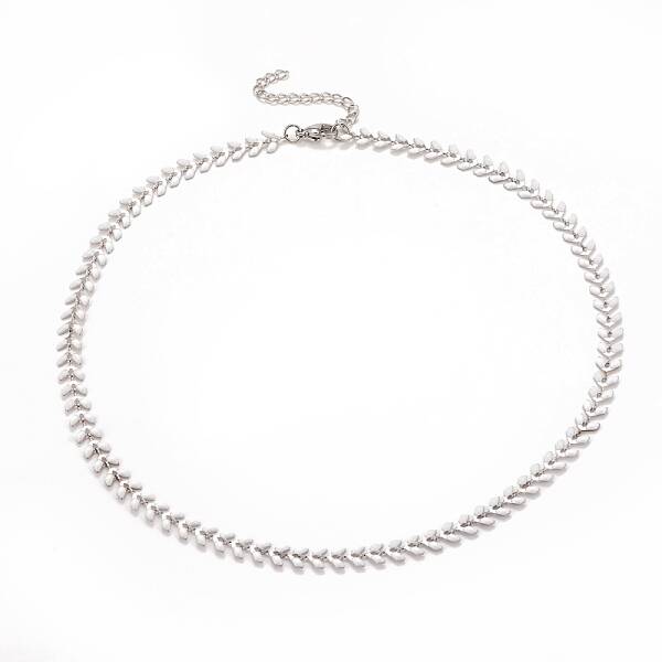 Enamel Wheat Link Chain Necklace