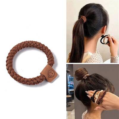 Solid Cloth Elastic Braided Hair Ties