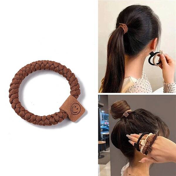 Solid Cloth Elastic Braided Hair Ties