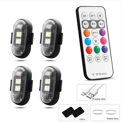 RGB Led Aircraft Strobe lights Motorcycle Lights LED Flash Position Wireless Light Aircraft Airplane Helicopter Warning Light...