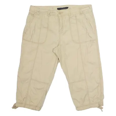 CALVIN KLEIN JEANS 3/4 Length Womens Cargo Shorts Beige UK 12 W34