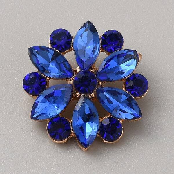 Alloy Rhinestone Shank Buttons