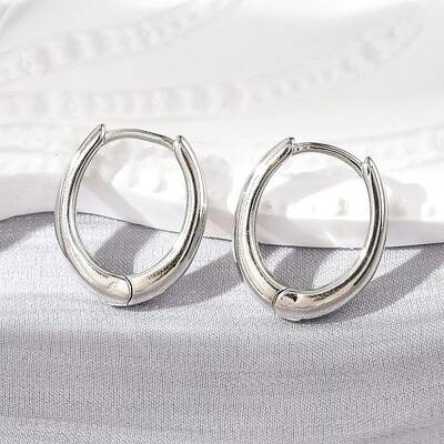 Brass Huggie Hoop Earrings