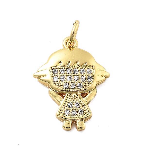 Brass Micro Pave Cubic Zirconia Pendants