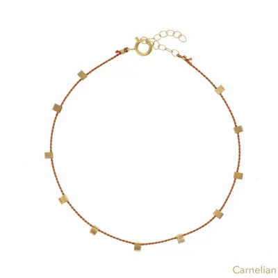 Hilo Bracelet | Metal Color: Gold | Color: Carnelian | Length: Adjustable 7 - 8 inches