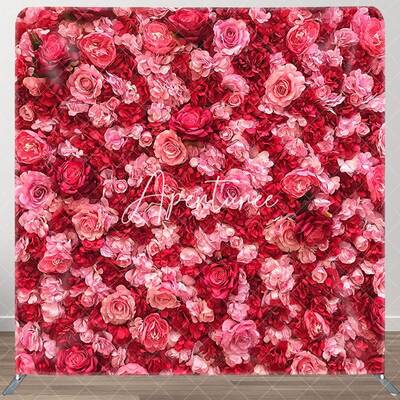 Aperturee Bloom Romantic Rose Valentines Day Square Backdrop, 6X6FT(1.8X1.8M), 111 USD, square double-sided backdrops, DSLH0F...