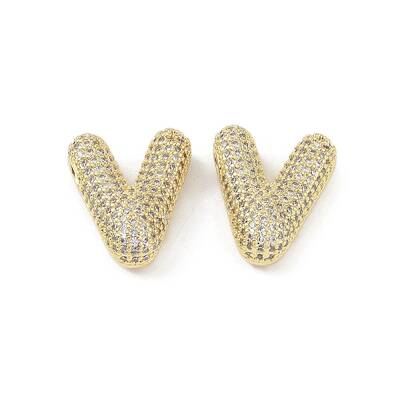 Brass Micro Pave Clear Cubic Zirconia Pendants