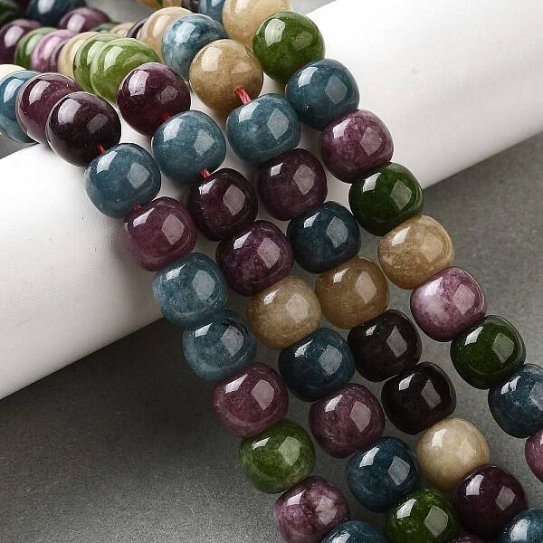 Natural Dyed White Jade Beads Strands