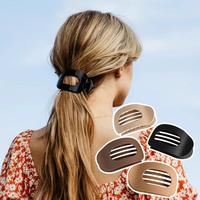 4pcs Solid Color Flat Hair Clips Set – Minimalist Acrylic Barrettes for Women, Strong Hold Claw Clips for Thick or Thin Hai...
