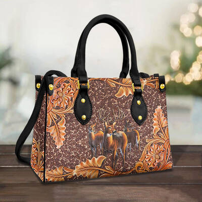 Hunting Deer Leather Bag