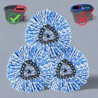 Replacement Steam Mop Head, 3pcs/set Triangle Spin Mop Refill Heads Replacements Compatible with O Cedar 1-tank System, Micro...