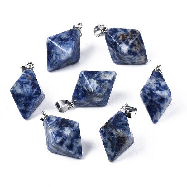 Natural Blue Spot Jasper Pendants