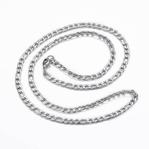 Non-Tarnish 304 Stainless Steel Figaro Chain Necklaces