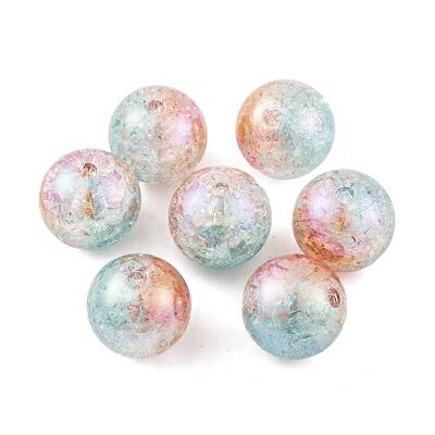 UV Plating Rainbow Iridescent Two Tone Acrylic Beads