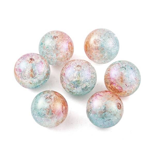 UV Plating Rainbow Iridescent Two Tone Acrylic Beads