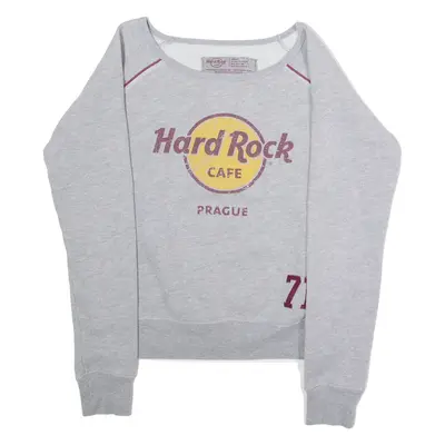 HARD ROCK CAFE Prague Womens Sweatshirt Grey Crew Neck S