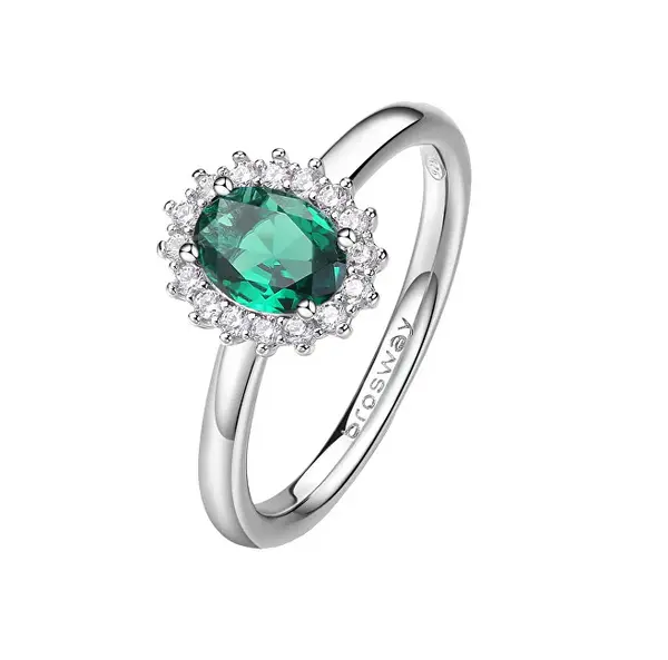 Brosway Elegant Fancy Life Green Silver Ring FLG71 - Circuit: 52 mm