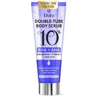 Elvira Double-Tube Body Scrub - Inner Tube with 10% AHA & BHA to Exfoliate Keratosis Pilaris and Reduce Bumps, Outer Tube wit...