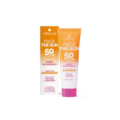 Veralab Face The Sun Face Cream High Protection Hyaluronic Acid Spf 50 50 Ml