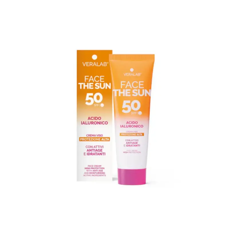Veralab Face The Sun Face Cream High Protection Hyaluronic Acid Spf 50 50 Ml