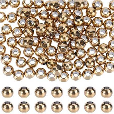 100Pcs Ion Plating(IP) 202 Stainless Steel Rondelle Spacer Beads