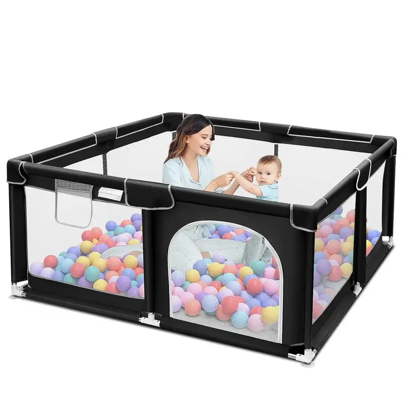 Baby Playpen, Indoor&Outdoor Playard, Play Pens for Kid Activity Center, Sturdy Safety Baby Fence with Breathable Mesh for To...