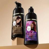 Hair dye Shampoo, Quick hair dye,hair care,Fruity aroma-Black & Brown-3-In-1 Color–Plant extracts-Long Lasting–500 Ml