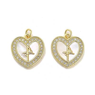 Brass Micro Pave Clear Cubic Zirconia Pendants