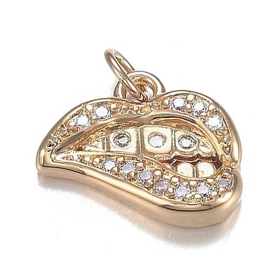 Brass Micro Clear Cubic Zirconia Charms