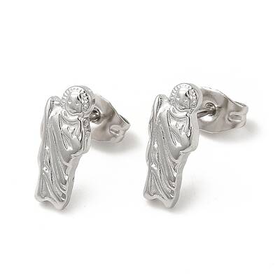 Non-Tarnish 304 Stainless Steel Human Stud Earrings for Women