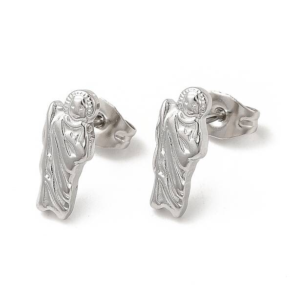 Non-Tarnish 304 Stainless Steel Human Stud Earrings for Women