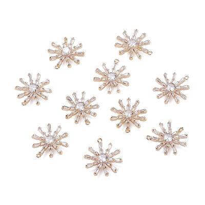 Brass Micro Pave Clear Cubic Zirconia Pendants