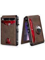 Men's Business Minimalist Wallet with Money Clip, Rfid Blocking Bifold Wallet, Card Holder for Airtag, Slim Leather Slots Cre...