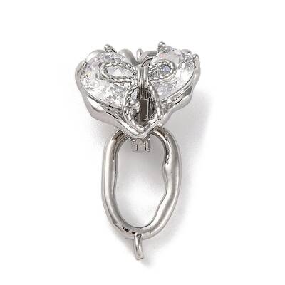 Brass Micro Pave Clear Cubic Zirconia Fold Over Clasps
