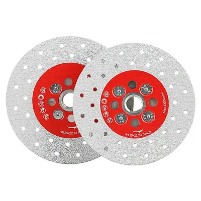 115 mm/125 mm diamond saw blades with flange are safe and reliable for metal descaling, cutting and grinding of stone and til...