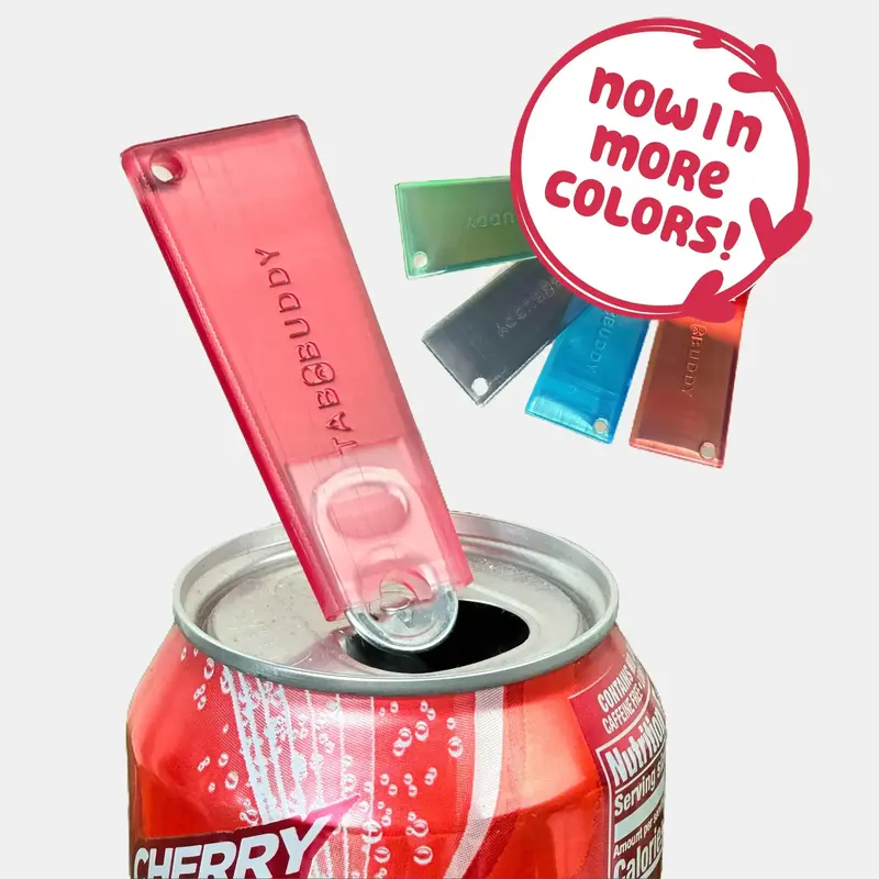 Tab Buddy Classic Crystal - Transluscent adaptive soda can tab opener help for sore hands, kids and long nails; assistive tec...