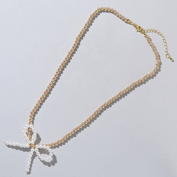 Glass Bowknot Necklace for Women