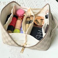 Large Capacity Travel Cosmetic Bag, Travel Makeup Bag, Opens Flat for Easy Access, Toiletry Bag, Vegan Leather, Bridal Shower...