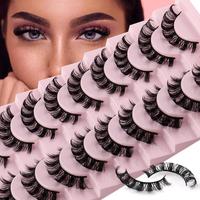 Thick and Curly False Eyelashes, 10 Pairs Natural Look Eyelash Extensions, Volumized False Eyelashes for Women and Girls Eye ...