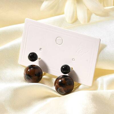 Alloy & 925 Sterling Silver & Resin Stud Earrings