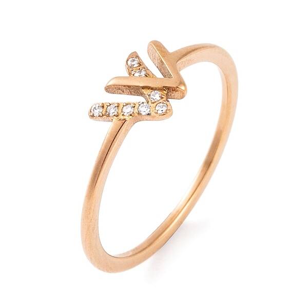 304 Stainless Steel Letter W Finger Ring for Women