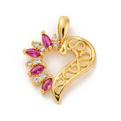 Brass Micro Pave Cubic Zirconia Pendants