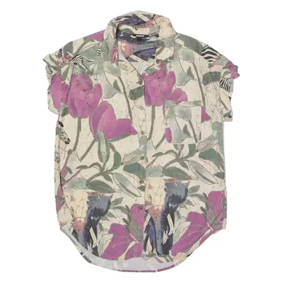 DESIGUAL Womens Shirt Cream Floral S