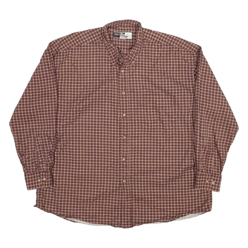 ALEXANDER MARTIN Shirt Red Geometric Long Sleeve Mens XL