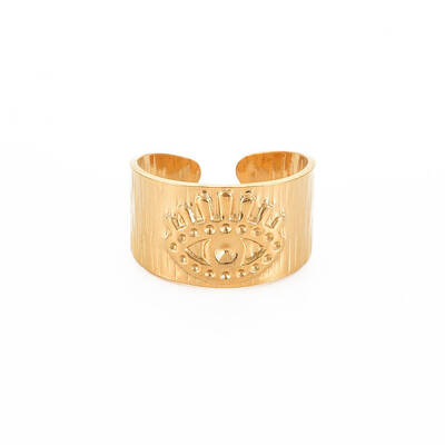 Ion Plating(IP) 304 Stainless Steel Open Cuff Rings Rhinestone Settings