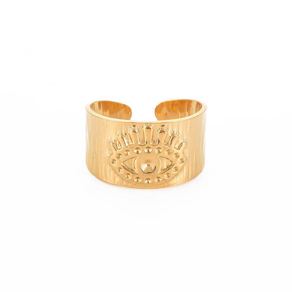 Ion Plating(IP) 304 Stainless Steel Open Cuff Rings Rhinestone Settings