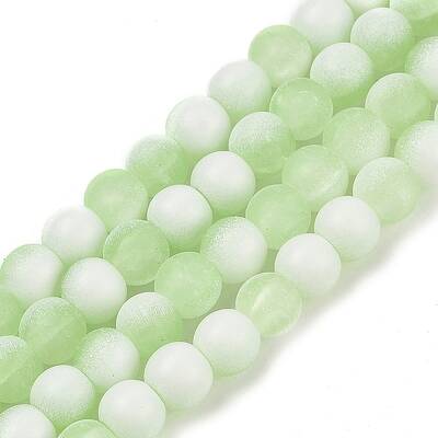 Frosted Crackle Glass Beads Strands