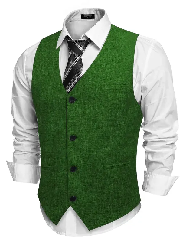 Waistcoat Business Vests (US Only), Green / M
