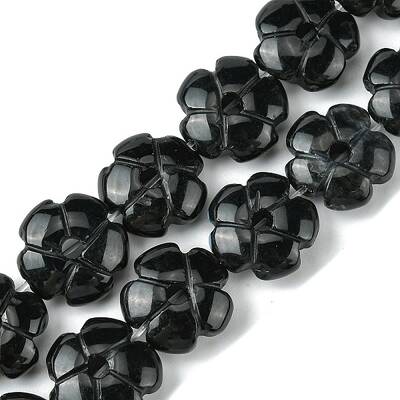 Natural Black Stone Beads Strands