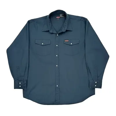 Dickies Shirt - XL Blue Polyester Blend